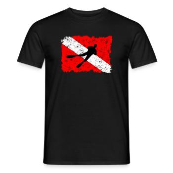 Taucherflagge - Männer T-Shirt - Schwarz - Vorne - AI Model Male 178 light (178cm)