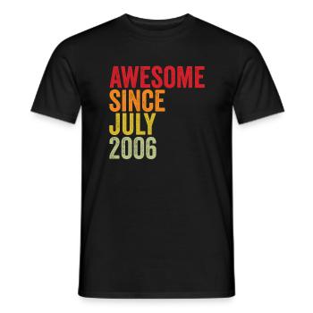16 ans 16ème anniversaire Juillet 2006 Cadeau - T-shirt homme - noir - Devant - AI Model Male 178 light (178cm)