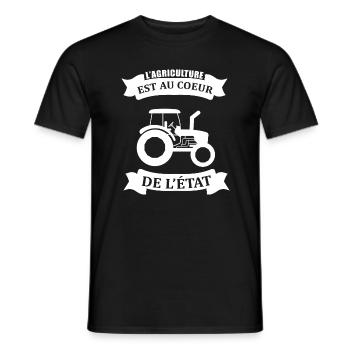 L'agriculture est au cœur de l'état - T-shirt homme - noir - Devant - AI Model Male 178 light (178cm)