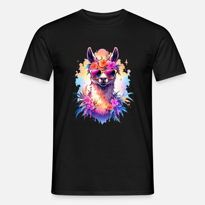 Lama - Männer T-Shirt - Schwarz