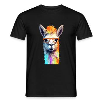 Lama - Men's T-Shirt - black - Front - AI Model Male 178 light (178cm)