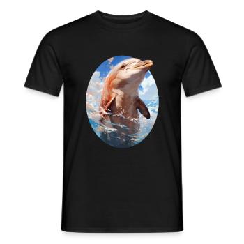 Delfin - Männer T-Shirt - Schwarz - Vorne - AI Model Male 178 light (178cm)