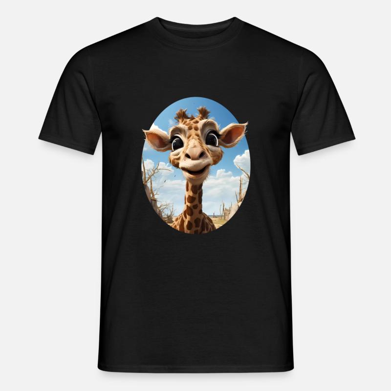 Giraffe - Männer T-Shirt - Schwarz