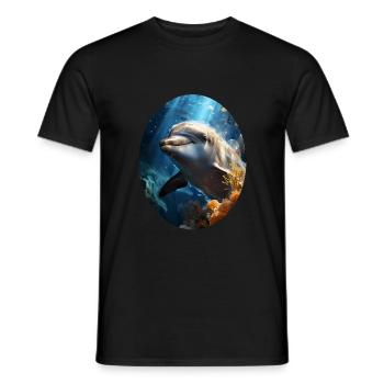 Delfin - Männer T-Shirt - Schwarz - Vorne - AI Model Male 178 light (178cm)