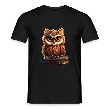 Owl - Men's T-Shirt - black - Front - AI Model Male 178 light (178cm)
