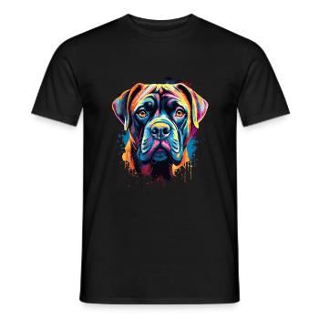 Bullmastiff Colorful - Männer T-Shirt - Schwarz - Vorne - AI Model Male 178 light (178cm)