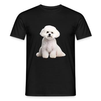 Bichon Frise - Männer T-Shirt - Schwarz - Vorne - AI Model Male 178 light (178cm)