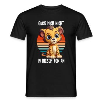 Ne me regarde pas sur ce ton, Léopard - T-shirt homme - noir - Devant - AI Model Male 178 light (178cm)