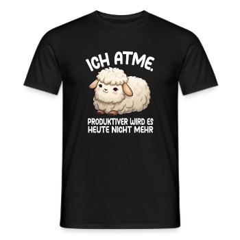 Sheep - Men's T-Shirt - black - Front - AI Model Male 178 light (178cm)