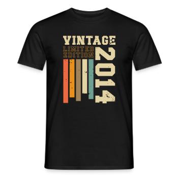 Vintage 2014 Jahrgang Retro Geburtstag Geschenk - Männer T-Shirt - Schwarz - Vorne - AI Model Male 178 light (178cm)