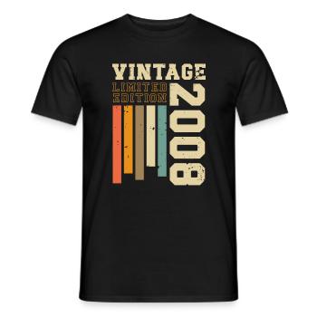 Vintage 2008 Vintage Retro Cadeau d’anniversaire - T-shirt homme - noir - Devant - AI Model Male 178 light (178cm)