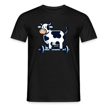Dancing Cat Pizza Cool Pizza Lover Cartoon - Men's T-Shirt - black - Front - AI Model Male 178 light (178cm)
