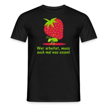 Erdbeere und Ameise2 - Männer T-Shirt - Schwarz - Vorne - AI Model Male 178 light (178cm)
