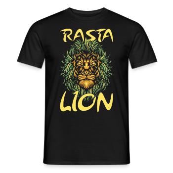 Rasta Lion Rastafari Gift - Men's T-Shirt - black - Front - AI Model Male 178 light (178cm)