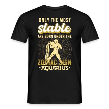 Zodiac Sign Aquarius Astrology Gift - Men's T-Shirt - black - Front - AI Model Male 178 light (178cm)