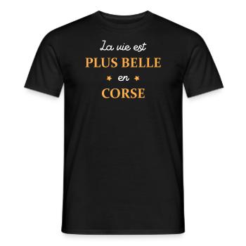La vie est plus belle en Corse - T-shirt homme - noir - Devant - AI Model Male 178 light (178cm)