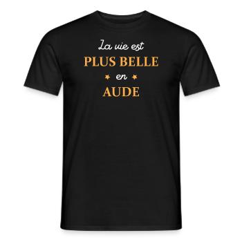 La vie est plus belle en Aude - T-shirt homme - noir - Devant - AI Model Male 178 light (178cm)