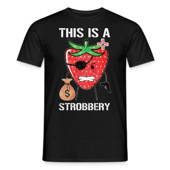 ceci est un cadeau Strobbery - T-shirt homme - noir - Devant - AI Model Male 178 light (178cm)