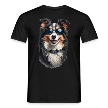 Border Collie Best Friend Stylish Dogs - Men's T-Shirt - black - Front - AI Model Male 178 light (178cm)