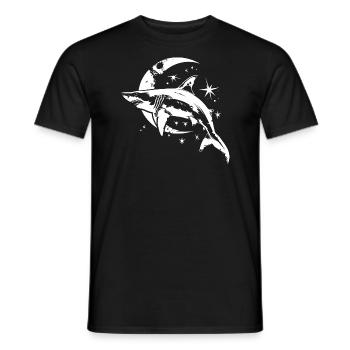 Shark Moon Stars - Men's T-Shirt - black - Front - AI Model Male 178 light (178cm)