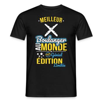 Best Baker in the World - 100% Awesome - Men's T-Shirt - black - Front - AI Model Male 178 light (178cm)