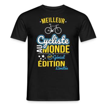 Best Cyclist in the World - 100% Awesome - Men's T-Shirt - black - Front - AI Model Male 178 light (178cm)