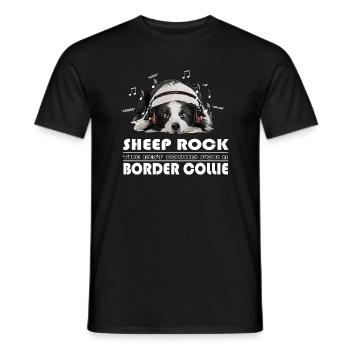 BORDER COLLIE SHEEP ROCK - Männer T-Shirt - Schwarz - Vorne - AI Model Male 178 light (178cm)