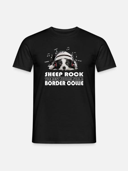 BORDER COLLIE SHEEP ROCK - Men's T-Shirt - black