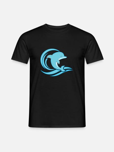 Mare del mare di idea del delfino dei delfini dell'onda del surf - T-shirt uomo - nero