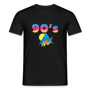 90's 90iger Party Jahrzehnt Geschenk Idee Jahrgang - Männer T-Shirt - Schwarz - Vorne - AI Model Male 178 light (178cm)