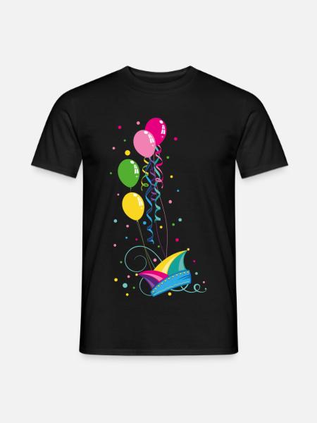 Karneval Fastnacht Narrenkappe Luftballon Fasching - Männer T-Shirt - Schwarz