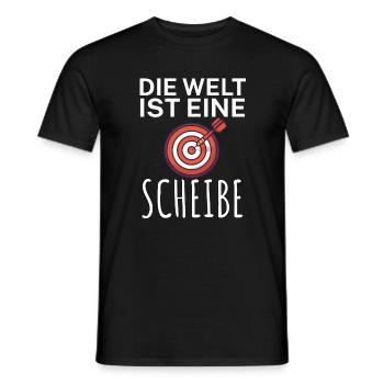 Die Welt ist eine Scheibe - Männer T-Shirt - Schwarz - Vorne - AI Model Male 178 light (178cm)