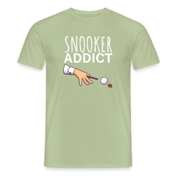 Accro au snooker - T-shirt homme - vert sauge - Devant - AI Model Male 178 light (178cm)