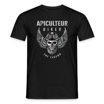 Apiculteur biker motard cadeau drôle moto - T-shirt homme - noir - Devant - AI Model Male 178 light (178cm)