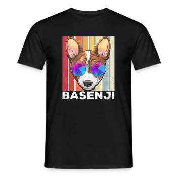 Basenji - Männer T-Shirt - Schwarz - Vorne - AI Model Male 178 light (178cm)