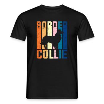 Border Collie - T-shirt homme - noir - Devant - AI Model Male 178 light (178cm)