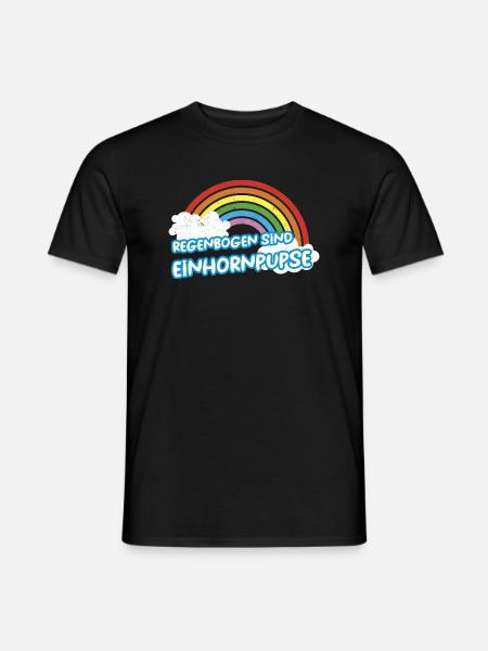 Regenbogen sind Einhornpupse - Männer T-Shirt - Schwarz