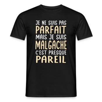 Je ne suis pas parfait mais je suis Malgache - T-shirt homme - noir - Devant - AI Model Male 178 light (178cm)