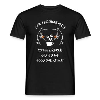 Bird Watching Bird Watching Birding Coffee - Men's T-Shirt - black - Front - AI Model Male 178 light (178cm)