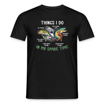 Fishing Angler Fishing Things I Do In My Spare Time - Men's T-Shirt - black - Front - AI Model Male 178 light (178cm)