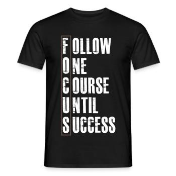Folgen Sie einem Kurs bis zum Erfolg - Männer T-Shirt - Schwarz - Vorne - AI Model Male 178 light (178cm)