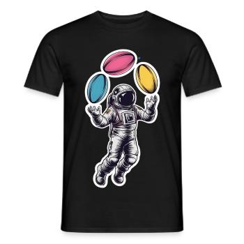 Astronaute Rugby Espace Espace Apesanteur - T-shirt homme - noir - Devant - AI Model Male 178 light (178cm)
