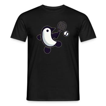 Pingouin Tennis Joueur de Tennis Minimaliste - T-shirt homme - noir - Devant - AI Model Male 178 light (178cm)