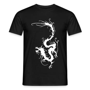 Weißer Rauch Drache - Männer T-Shirt - Schwarz - Vorne - AI Model Male 178 light (178cm)