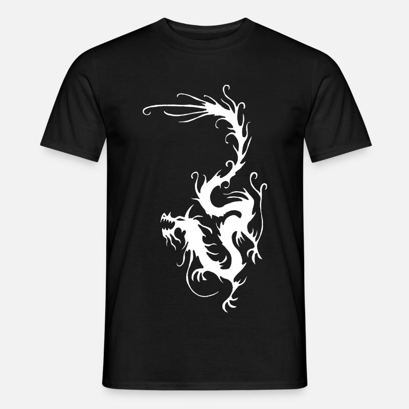 Weißer Rauch Drache - Männer T-Shirt - Schwarz