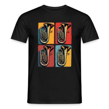 Euphonium Euphonium Laiton Rétro Art Vintage - T-shirt homme - noir - Devant - AI Model Male 178 light (178cm)