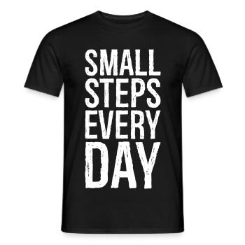 Petits pas tous les jours - T-shirt homme - noir - Devant - AI Model Male 178 light (178cm)