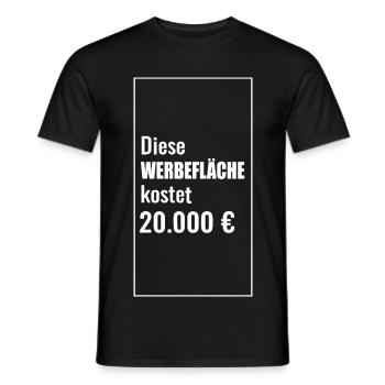 Humorous advertising space motifs with cash prize - Men's T-Shirt - black - Front - AI Model Male 178 light (178cm)