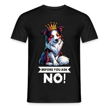Before You Ask Australian Shepherd Aussie Aussies - Men's T-Shirt - black - Front - AI Model Male 178 light (178cm)