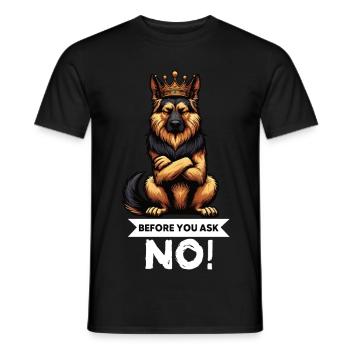 Avant de demander aux bergers allemands - T-shirt homme - noir - Devant - AI Model Male 178 light (178cm)